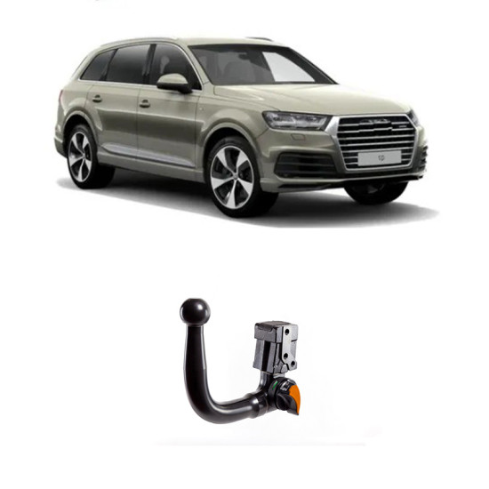 ТЕГЛИЧ ЗА Audi Q7 (II/4M - след 2015->) (включително PHEV plug-in hybrid / Q7 e-tron / SQ7) В комплект с електроинстанлация - окабеляване, Бързо сваляем