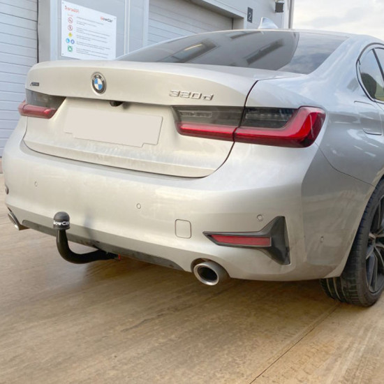 ТЕГЛИЧ ЗА BMW Serie 3 [G20] Sedan (1/2019 ->) Gasoline, Diesel, Hybrid, Plug-in hybrid, ВКЛЮЧИТЕЛНО Includes Kit-M / 4x4 / kick-sensor,  В комплект с електроинстанлация - окабеляване, Бързо сваляем