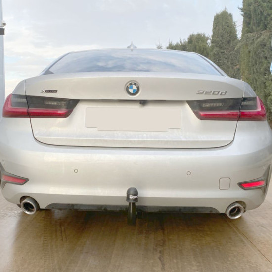 ТЕГЛИЧ ЗА BMW Serie 3 [G20] Sedan (1/2019 ->) Gasoline, Diesel, Hybrid, Plug-in hybrid, ВКЛЮЧИТЕЛНО Includes Kit-M / 4x4 / kick-sensor,  В комплект с електроинстанлация - окабеляване, Бързо сваляем