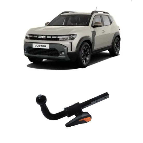 ТЕГЛИЧ ЗА DACIA Duster III (2024->) Híbrid, GLP (Gas), Gasolina, включително 4х4, В комплект с електроинстанлация - окабеляване, Бързо сваляем