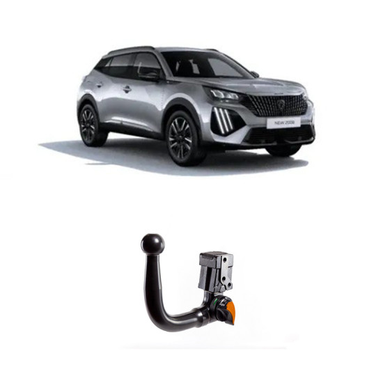ТЕГЛИЧ ЗА PEUGEOT 2008 (ll - 1/2020 ->) ВКЛЮЧИТЕЛНО GT-Line / Hybrid / Restyling 2023 С ИЗКЛЮЧЕНИЕ НА е-2008, В комплект с електроинстанлация - окабеляване, Бързо сваляем
