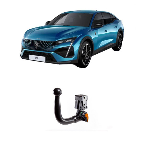 ТЕГЛИЧ ЗА PEUGEOT 408 Hybrid, Plug-in hybrid, Electric, Gasoline, (Including GT) (9/2022 - ) - В комплект с електроинстанлация - окабеляване, Бързо сваляем