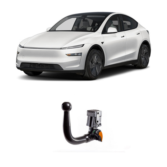 ТЕГЛИЧ ЗА TESLA Model Y Electric (2/2025 ->) включително Performance, В комплект с електроинстанлация - окабеляване, Бързо сваляем