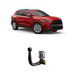 ТЕГЛИЧ ЗА TOYOTA Corolla Cross включително Hybrid и GR (3/2021 ->) В комплект с електроинстанлация - окабеляване, Бързо сваляем