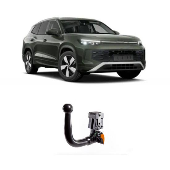 ТЕГЛИЧ ЗА VOLKSWAGEN Tayron (11/2024 ->) Hybrid, Plug-in hybrid, Gasoline, Diesel, В комплект с електроинстанлация - окабеляване, Бързо сваляем