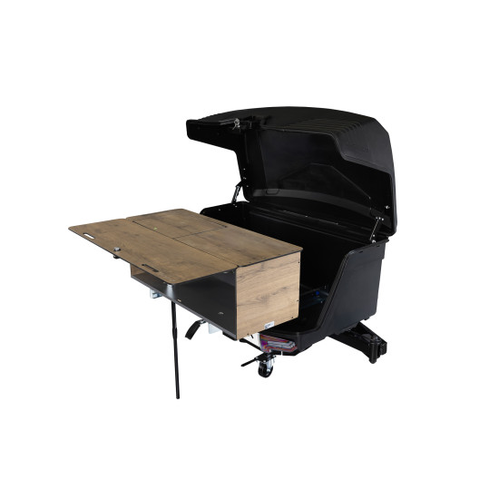 БАГАЖНИК ЗА ТЕГЛИЧ TowBox Camper Life (къс модел) с вграден шкаф за кухня