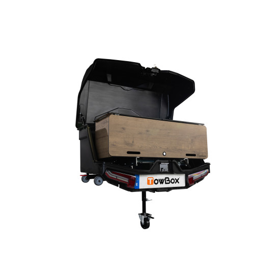 БАГАЖНИК ЗА ТЕГЛИЧ TowBox Camper Life (къс модел) с вграден шкаф за кухня
