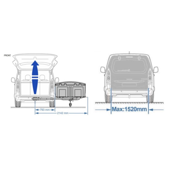 БАГАЖНИК ЗА ТЕГЛИЧ TowBox Camper Life (къс модел) с вграден шкаф за кухня