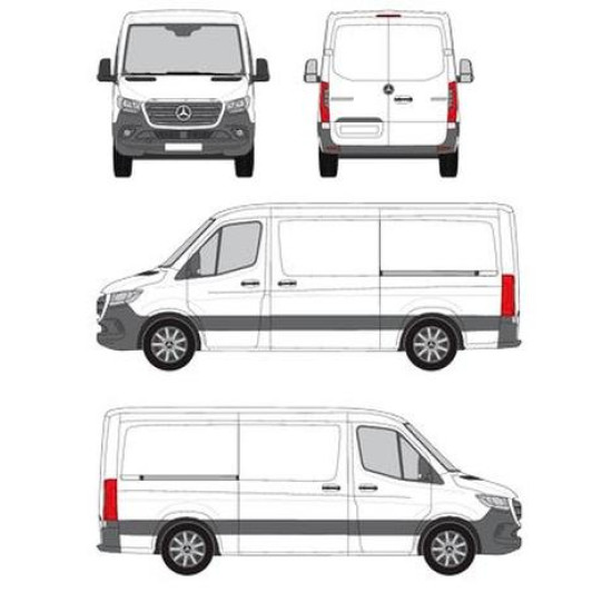 БАГАЖНИК ТОВАРНА СКАРА CRUZ EVO RACK MODULE Mercedes Sprinter L2H1 (III - MWB/normal roof) (2018-->)