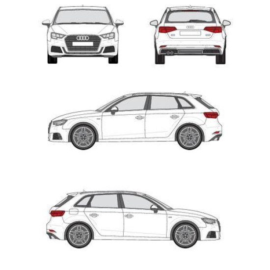 БАГАЖНИК ГРЕДИ CRUZ AIRO FIX Audi A3 5d Sportback (8V - integrated railing) (2013-->2020)