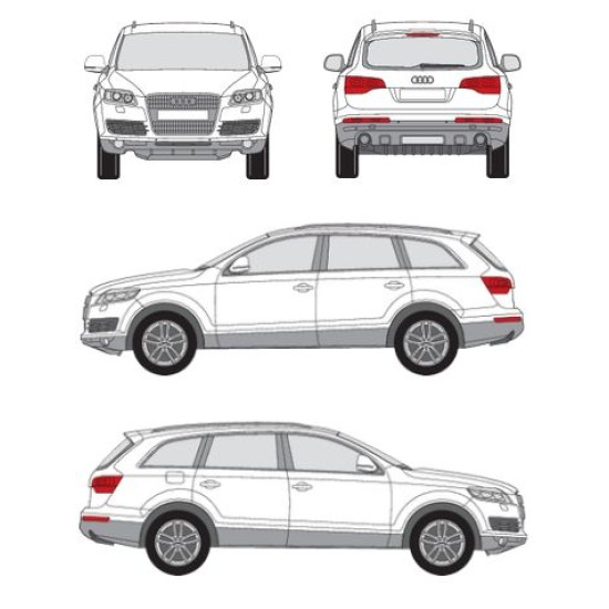 БАГАЖНИК ЗА AUDI Q7 ГРЕДИ CRUZ AIRO X DARK AUDI Q7 5D (II/4M - INTEGRATED RAILING) (2015-->)