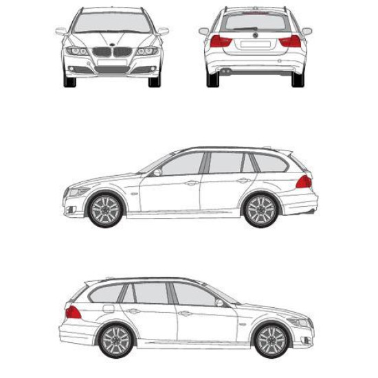 БАГАЖНИК ГРЕДИ CRUZ AIRO FIX BMW Serie 3 Touring (E91 - integrated railing) (2010-->2012)