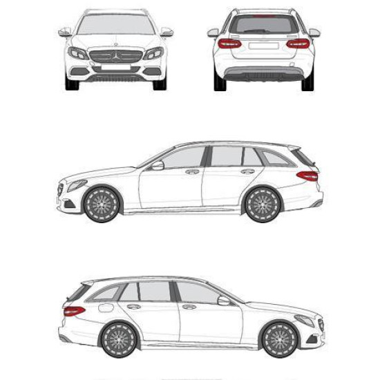 БАГАЖНИК ГРЕДИ CRUZ AIRO FIX DARK Mercedes Clase C Estate (S205 - integrated railing) (2014-->2021)