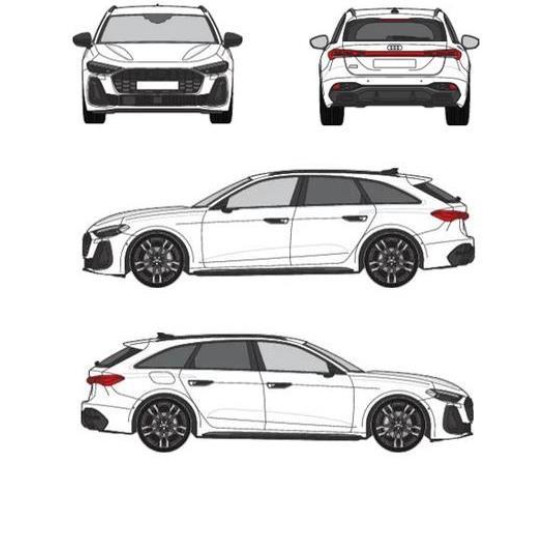 Багажник греди Cruz Airo FUSE DARK за Audi A5 Avant (III/B10 - integrated railing) (2024-->)