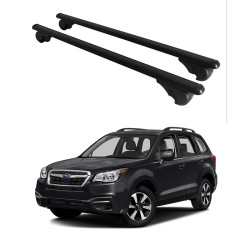 Багажник за Subaru Forester 5d (IV/SJ - railing) (2013-->2018) ALU REILING BLACK