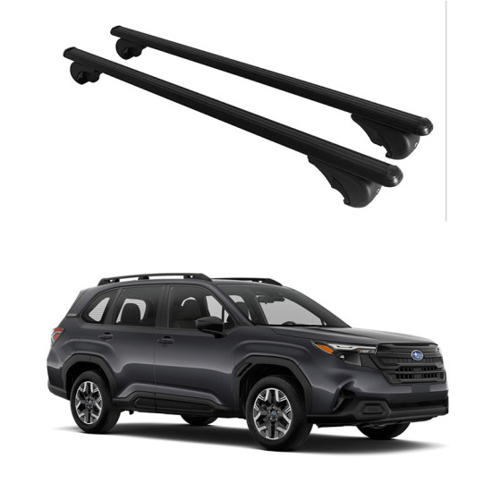 БАГАЖНИК ЗА SUBARU Forester 5d (VI/SL - railing) (2025-->) ALU REILING BLACK