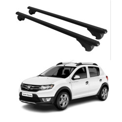 Багажник за Dacia Sandero Stepway(I - railing) (2009-->2012) (II - railing) (2013-->2020) ALU REILING BLACK