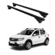 Багажник за Dacia Sandero Stepway(I - railing) (2009-->2012) (II - railing) (2013-->2020) ALU REILING BLACK