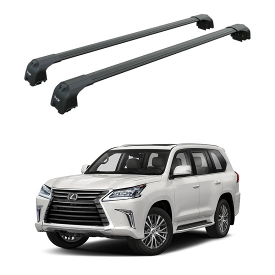 Багажник за LEXUS LX 570 5d SUV (integrated railing) (2016-->2021) AERO BAR BLACK Багажник за LEXUS LX 570 5d SUV (integrated railing) (2016-->2021) AERO BAR BLACK
