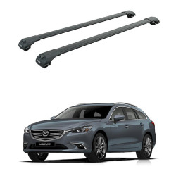 БАГАЖНИК за Mazda 6 Wagon (III/GJ-GL - railing) (2013-->) AERO BAR BLACK