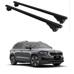 Багажник за Skoda Karoq 5d (railing) (2017-->) ALU REILING BLACK