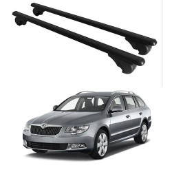 БАГАЖНИК за Superb Combi (II/B6(3T) II.2/B6(3T)- railing) (2009-->2013)(2013-->2015) ALU REILING BLACK