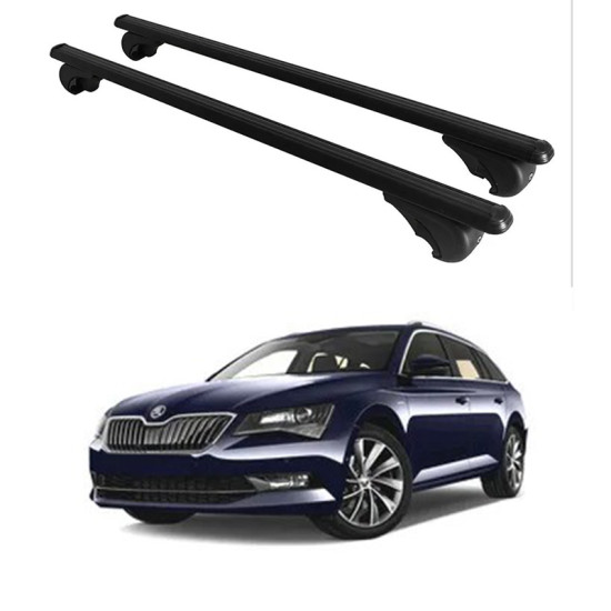 Багажник за Skoda Superb Combi (III/B8(3V) - railing) (2015-->2024) ALU REILING BLACK