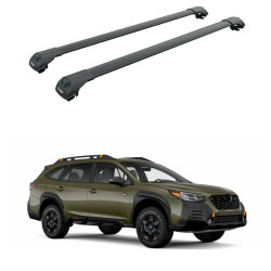 БАГАЖНИК за Subaru Outback 5d MPV (BT - railing) (2020-->) AERO BAR BLACK