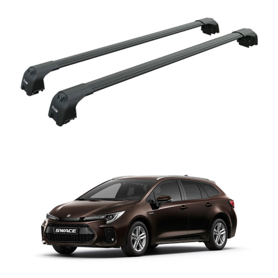 БАГАЖНИК ЗА Suzuki Swace 5d (E210 - integrated railing) (2020-->) AERO BAR BLACK