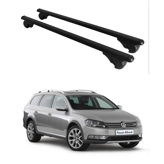 БАГАЖНИК за Volkswagen Passat Alltrack (B7/3C - railing) (2012-->2016) ALU REILING BLACK