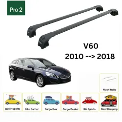 БАГАЖНИК ЗАVolvo V60 Estate (standard roof) (2010-->2018) AERO BAR BLACK