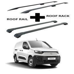 БАГАЖНИК КОМПЛЕКТ НАПРЕЧНИ ГРЕДИ И РЕЙЛИНГИ ЧЕРНИ ЗА Fiat Doblo/e-Doblo M (III) (2022-->)