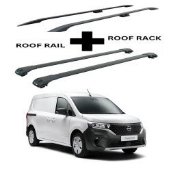 БАГАЖНИК КОМПЛЕКТ НАПРЕЧНИ ГРЕДИ И РЕЙЛИНГИ ЧЕРНИ ЗА Nissan Townstar (2021-->)