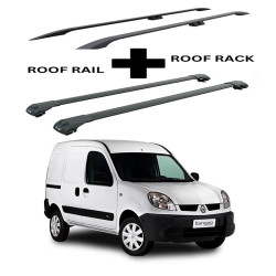 БАГАЖНИК КОМПЛЕКТ НАПРЕЧНИ ГРЕДИ И РЕЙЛИНГИ ЧЕРНИ ЗА Renault Kangoo L1 II.2 (2014-->2021)