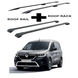 БАГАЖНИК КОМПЛЕКТ НАПРЕЧНИ ГРЕДИ И РЕЙЛИНГИ ЧЕРНИ ЗА Renault Kangoo (III - rear doors) (2021-->)