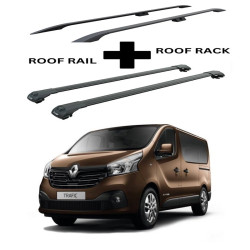 БАГАЖНИК КОМПЛЕКТ НАПРЕЧНИ ГРЕДИ И РЕЙЛИНГИ ЧЕРНИ ЗА Renault Trafic L1H1 (III/X82) (2014-->)