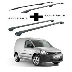 БАГАЖНИК КОМПЛЕКТ НАПРЕЧНИ ГРЕДИ И РЕЙЛИНГИ ЧЕРНИ ЗА Volkswagen Caddy (III.2) (2011-->2015)
