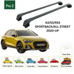 БАГАЖНИК ЗА Audi A3 sedan 4d (8Y - integrated railing) (2020-->) AERO BAR BLACK