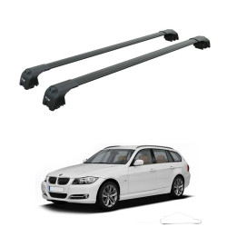БАГАЖНИК ЗА BMW Serie 3 Touring (E91 - integrated railing) (2010-->2012) AERO BAR BLACK