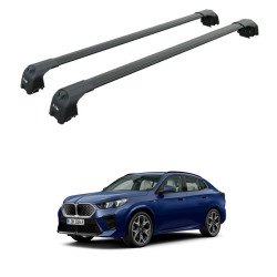 БАГАЖНИК ЗА BMW iX2 5d. (U10 -integrated railing ) (2024-->) AERO BAR BLACK