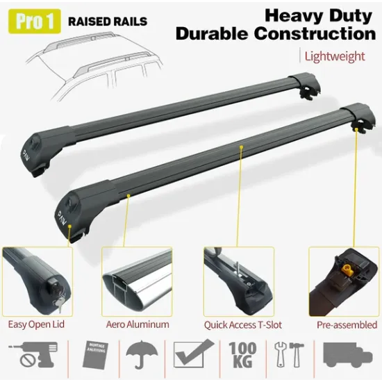 Багажник за Dacia Sandero Stepway (III - railing) (2020-->) AERO BAR BLACK