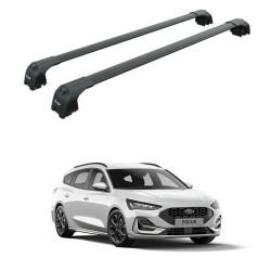 БАГАЖНИК ЗА Ford Focus Active Wagon (IV - integrated railing) (2018-->) AERO BAR BLACK