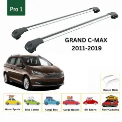 БАГАЖНИК ЗА Ford Grand C-Max 5d (II/C344 - railing) (2010-->2015) (2015-->) AERO BAR