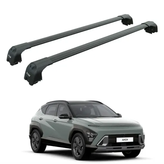 Багажник за Hyundai Kona EV 5d. (integrated railing) (2023-->2025) AERO BAR BLACK