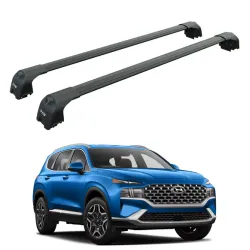 БАГАЖНИК ЗА Hyundai Santa Fe 5d (IV/TM - integrated railing) (2018-->2023) AERO BAR BLACK