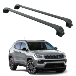 Багажник за Jeep Compass 5d (II - integrated railing) (2017-->) AERO BAR BLACK
