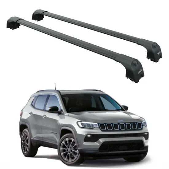 Багажник за Jeep Compass 5d (II - integrated railing) (2017-->) AERO BAR BLACK