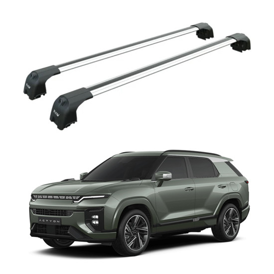 Багажник за KGM ACTYON 5d SUV (integrated railing) (2025-->) AERO BAR Багажник за KGM ACTYON 5d SUV (integrated railing) (2025-->) AERO BAR