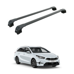 БАГАЖНИК ЗА Kia Ceed Tourer (III/CD - integrated railing) (2018-->) AERO BAR BLACK