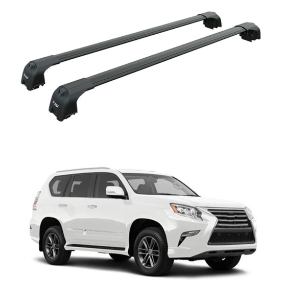 Багажник за LEXUS GX460 5d SUV (integrated railing) (2019-->2023) AERO BAR BLACK Багажник за LEXUS GX460 5d SUV (integrated railing) (2019-->2023) AERO BAR BLACK